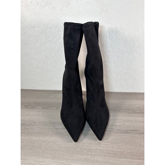 Marc Fisher Breezy Velvet Suede Stiletto Heel Boots Women's 10 Back Zipper Black - Picture 4 of 7